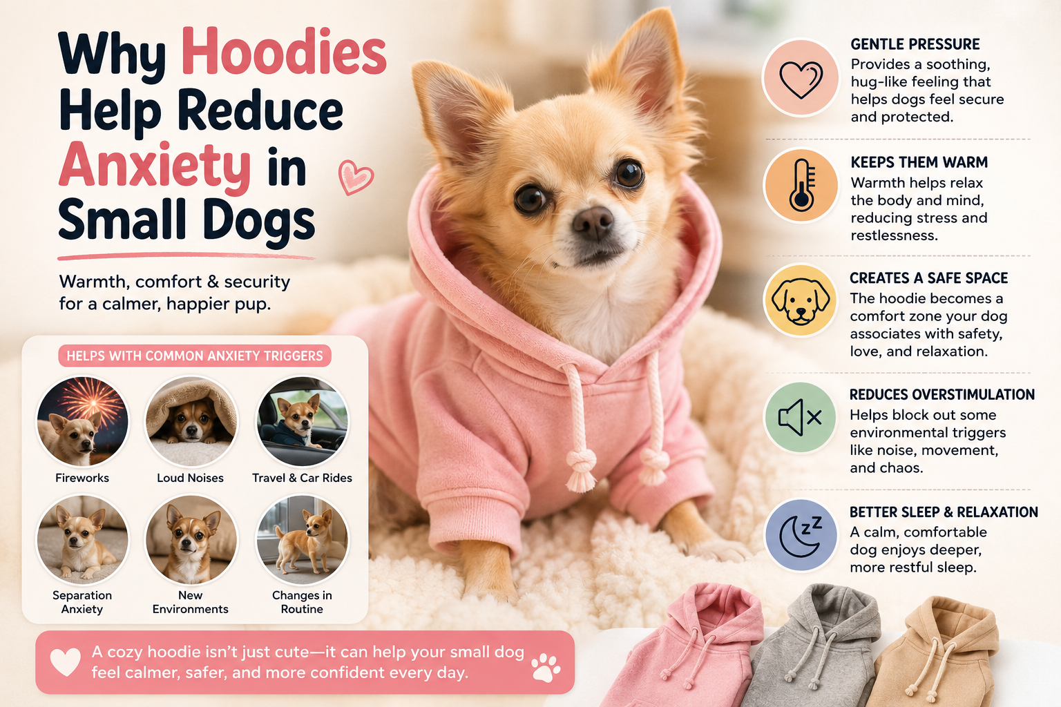 Dog hoodies for a calmer pup